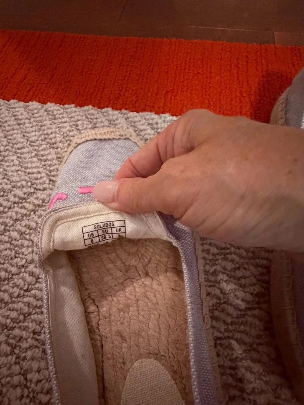 Soludos Light Blue Espadrilles with Pink & Red 